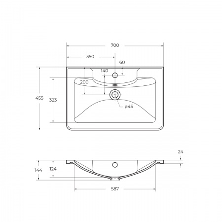 Раковина из литьевого мрамора BelBagno BB700/455-LV-MR-ALR