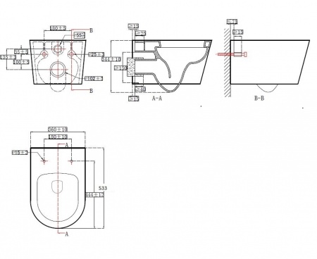 Унитаз подвесной безободковый AQUATEK ОБЕРОН AQ1363W-00 533*360*344 мм, горизонтальный выпуск, тонкое сиденье с механизмом плавного закрывания, крепеж Унитаз подвесной безободковый AQUATEK ОБЕРОН AQ1363W-00 533*360*344 мм, горизонтальный выпуск, тонкое сиденье с механизмом плавного закрывания, крепеж