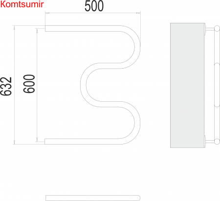 М-обр БШ 600х500 Полотенцесушитель  TERMINUS