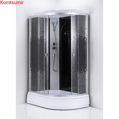 Душевая кабина Loranto 120x80x215 левая, поддон 25 см, 4 мм прозрачное стекло с рисунком "мозайка" (CS-1200-25ТМ/М L)