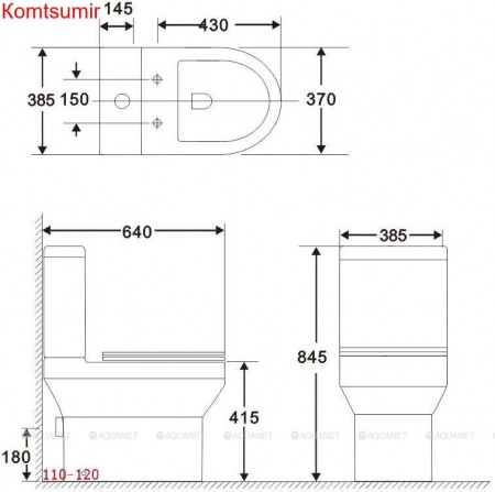 Унитаз напольный Aquanet Rimless Logic-C CL-12339