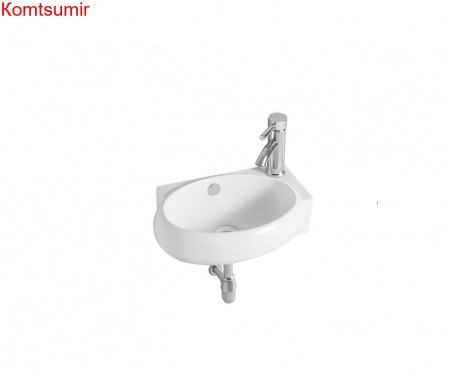 Раковина подвесная угловая AQUATEK AQ5304-00 420*280*145 мм , смеситель справа