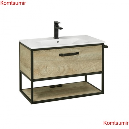 Тумба под раковину AQUATON Лофт Фабрик 80, дуб эндгрейн (1A242401LTDU0)