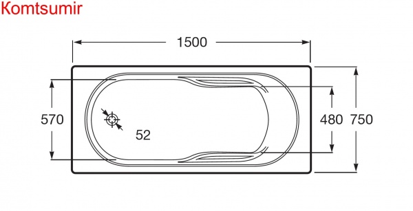 Ванна акриловая Roca Genova N прямоугольная 150x75x45 Ванна акриловая Roca Genova N прямоугольная 150x75x45