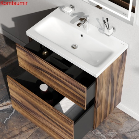 M90FSX0752HF Gem, База под раковину, напольная, 75 см, 2 ящика, цвет: орех