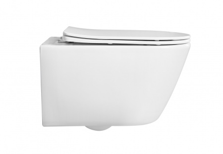 Унитаз подвесной безободковый AQUATEK БЕТТА AQ1253W-00 530*360*345 мм, горизонтальный выпуск, тонкое сиденье с механизмом плавного закрывания, крепеж Унитаз подвесной безободковый AQUATEK БЕТТА AQ1253W-00 530*360*345 мм, горизонтальный выпуск, тонкое сиденье с механизмом плавного закрывания, крепеж