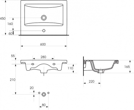 Мебельная раковина Iddis 0016000U28