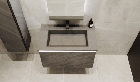 Тумба Incline 80 подвесная, бетон