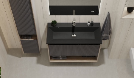 Тумба Tossony 90 подвесная Дуб Самдал/Антрацит