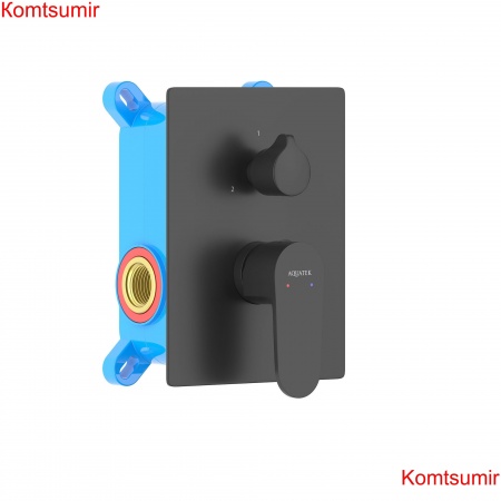 Смеситель для ванны (внешняя и скрытая часть) AQUATEK, матовый черный AQ1246MB ОБЕРОН