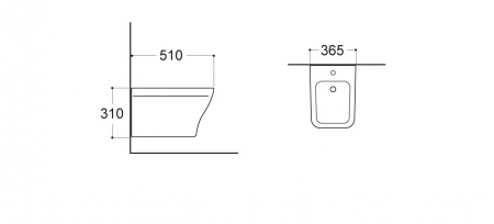 Биде подвесное AQUATEK АМАДЕО AQ1663-00, 510*365*310 мм, цвет белый