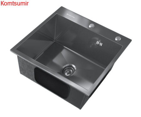 Кухонная мойка ULGRAN Steel 600 x 450 цвет «черная брашированная сталь» Кухонная мойка ULGRAN Steel 600 x 450 цвет «черная брашированная сталь»