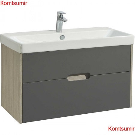 Тумба под раковину AQUATON Оливия 90 подвесная Грей/Дуб Ойстер (1A254401OLUG0)