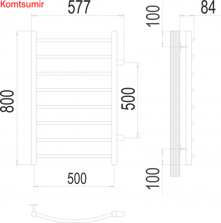 Классик П8 500х800 бп500 Полотенцесушитель  TERMINUS Классик П8 500х800 бп500 Полотенцесушитель  TERMINUS