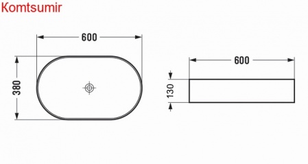 Раковина Azario накладная 600х380х130 белая (AZ-78330D)