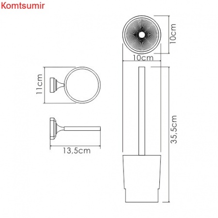WasserKRAFT K-28127 Щетка для унитаза подвесная