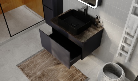 Тумба Morelle 80 подвесная Антрацит/Трюфель