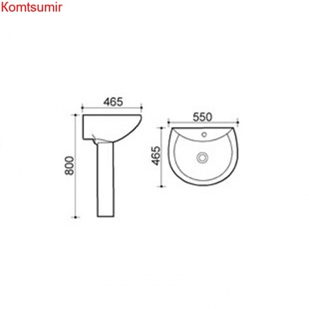 Раковина Trend с пьедесталом (AZ-3007)