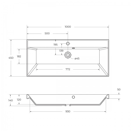 Раковина из искусственного камня BelBagno BB1000/450-LV-ART-AST-NERO