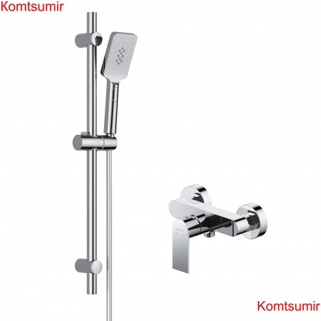 AQ1460CR ЛИРА смеситель для душа + AQ2018CR ЛИРА душевой гарнитур 3jet 65 см