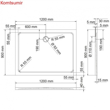 WasserKRAFT Berkel 48T07 Душевой поддон