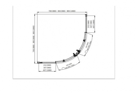 AQ NAA 2142-80 Душевой уголок 1/4 круга, двери раздвижные 800x800x2000, профиль хром, стекло прозрачное AQ NAA 2142-80 Душевой уголок 1/4 круга, двери раздвижные 800x800x2000, профиль хром, стекло прозрачное