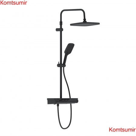 Damixa 953760300 Gala душевая система с ванно  душевым ТМС смесителемполкой, чёрный