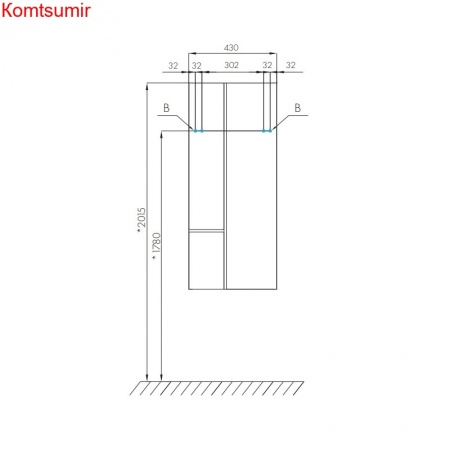 Модуль для зеркала AQUATON Мишель 43, дуб фьорд/дуб рустикальный (1A244203MIX30)