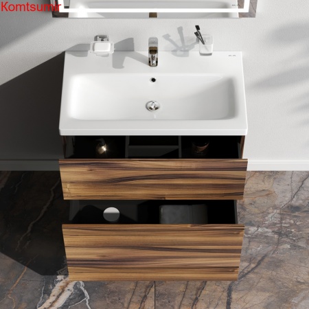 M90FSX0752HF Gem, База под раковину, напольная, 75 см, 2 ящика, цвет: орех