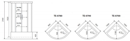 Timo eco TE-0790 душевая кабина (90*90*218), шт