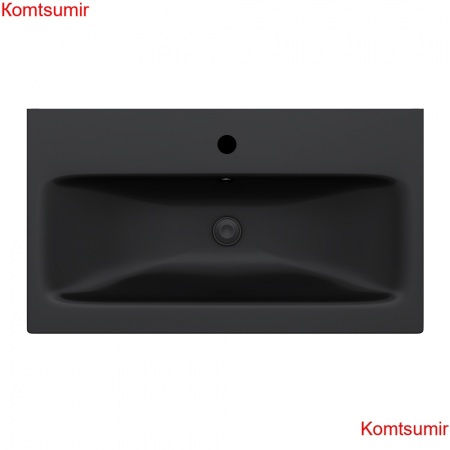 M90WCC0752BM GEM, Раковина мебельная, керамическая, 75 см, встроенная, цвет: черный матовый