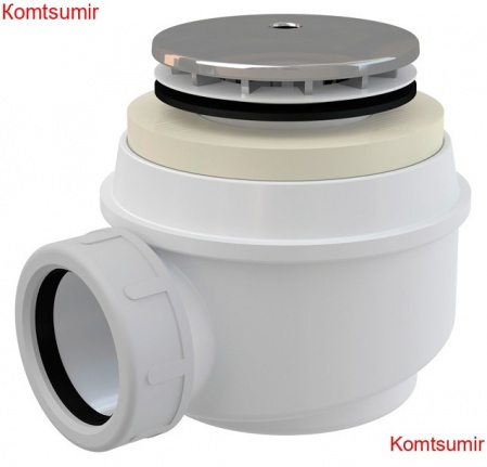 Сифон для поддона AlcaPlast A47CR белый, хром