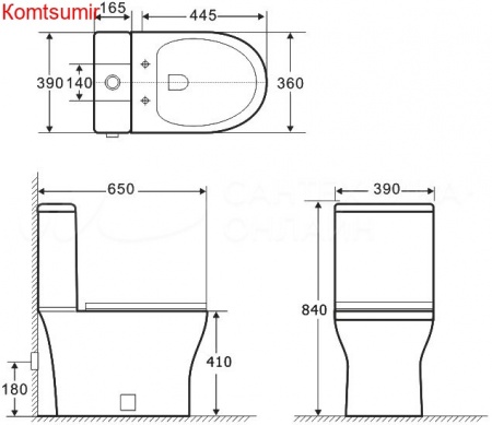 Унитаз напольный Aquanet Rimless Roll 2-C CL-12289