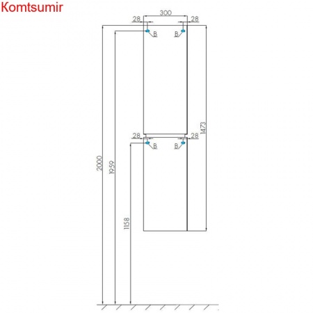 Пенал подвесной AQUATON СКАЙ правая, белый (1A238603SY01R)