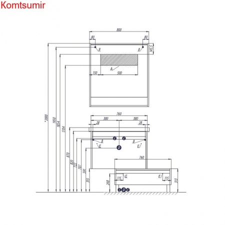 Тумба под раковину AQUATON Капри 80 подвесная, бетон пайн (1A230201KPDA0)