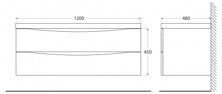 База под раковину подвесная BelBagno ANCONA-N-1200-2C-SO-2-BL Bianco Lucido