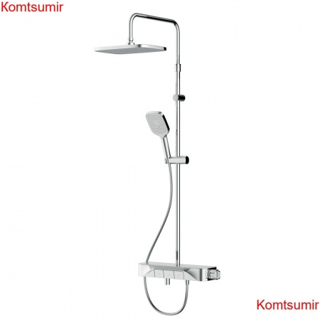 AM.PM F078F700 Func, душ.система: см-ль-полка д/ванны/душа, душ.штанга, верхн. душ квадр., ручн.душ, хром