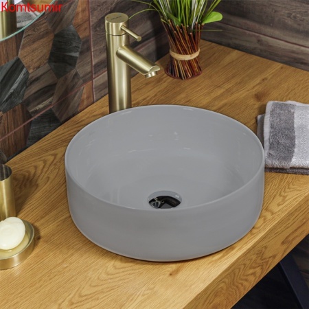 Раковина Azario накладная 346x346x114 цвет светло-серый матовый (AZ-3134-MFG SP)