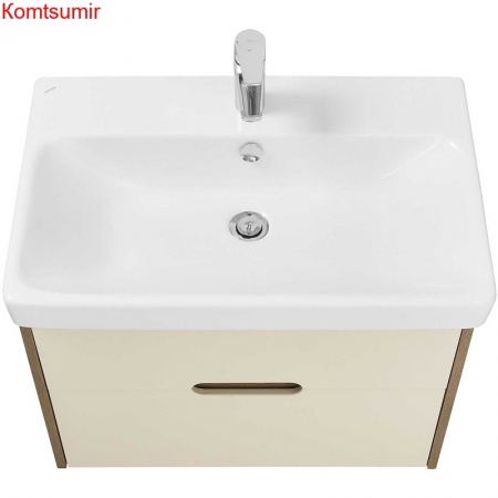 Тумба под раковину AQUATON Оливия 70 подвесная Бежевый/Дуб веллингтон (1A254301OLVG0)