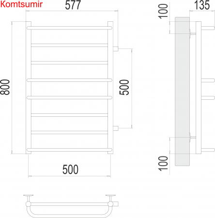 Евромикс П8 500х800 бп500 Полотенцесушитель  TERMINUS
