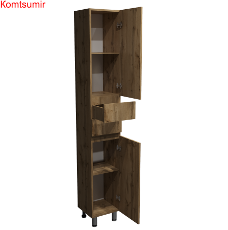 Пенал Djena Окант напольный 30 2 двери 2 ящика дерево правый Пенал Djena Окант напольный 30 2 двери 2 ящика дерево правый