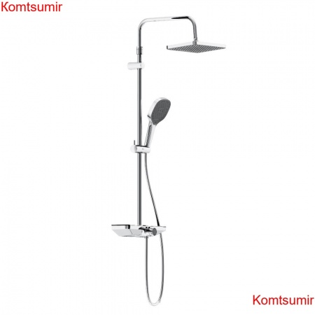Damixa 940730000 Merkur душевая система с ванно-душевым смесителем-полкой и прогрессивным картриджем, хром