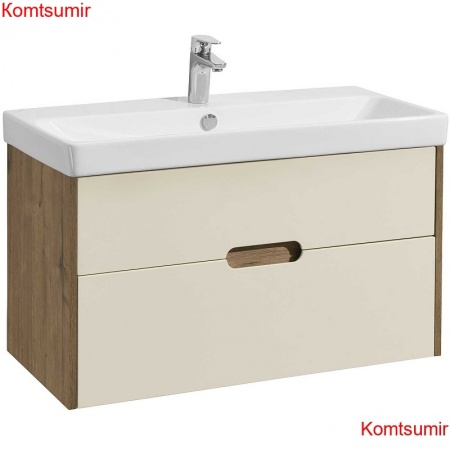Тумба под раковину AQUATON Оливия 90 подвесная Бежевый/Дуб веллингтон (1A254401OLVG0)