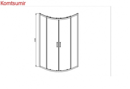 Aquatek Душевой уголок 1/4 круга, двери раздвижные 200х100x100, хром