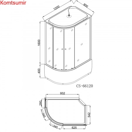 Душевая кабина Loranto 120х80х215, поддон 40 см (CS-66120R F)