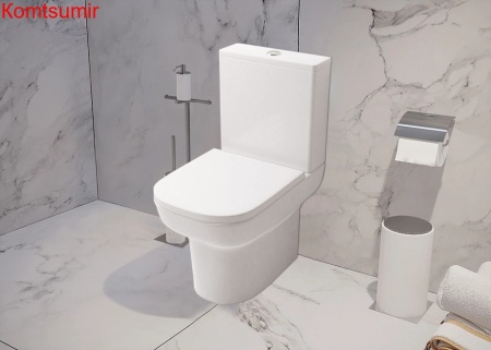 Унитаз напольный Azario Alba 380х620х805 безободковый в комплекте с арматурой GEBERIT, сиденье микролифт (AZ-8323 GB)