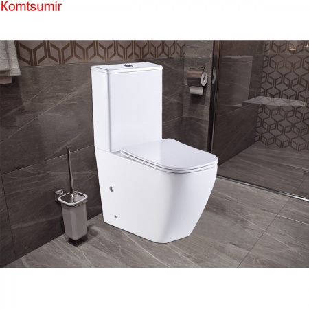 Унитаз напольный Azario LEVANTO 620x380x830 безободковый в комплекте с бачком и сиденьем дюропласт микролифт (AZ-1228A)