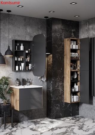 Зеркало-шкаф AQUATON Сохо 60 правая, графит (1A258302AJA0R)