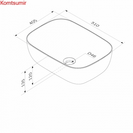 M8FWCC10510WG Func Раковина накладная, прямоугольник, 51 см, цвет белый глянец