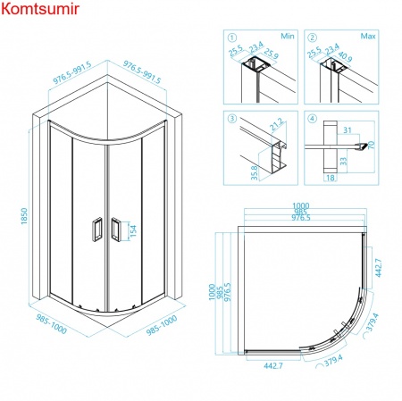 Душевой уголок RGW CL-54 1000x1000 Душевой уголок RGW CL-54 1000x1000